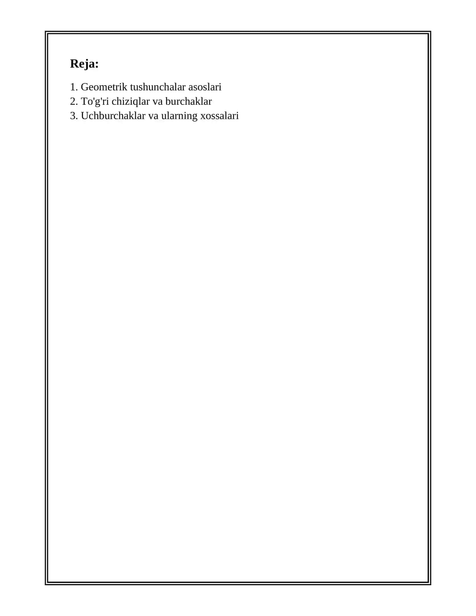 GEOMETRIK TUSHUNCHALAR VA BOSHQARUVNING DASTLABKI MATEMATIK MODELLARI 3