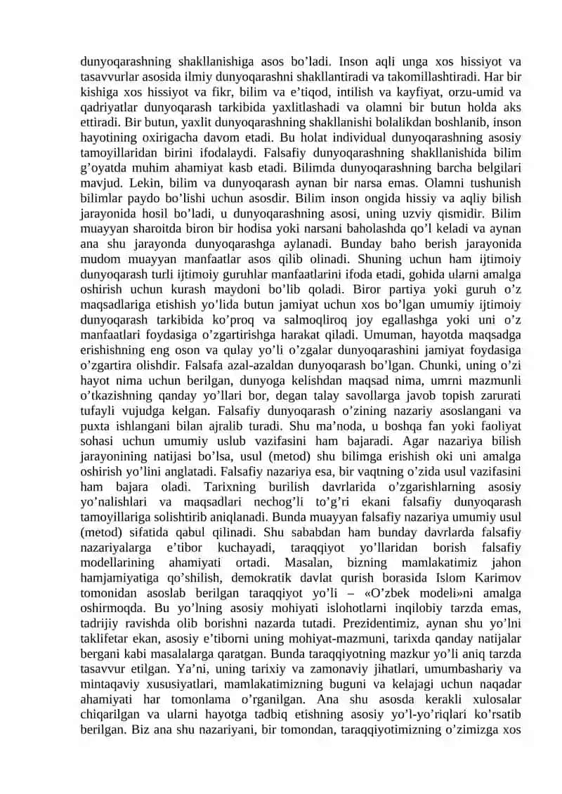 Falsafiy dunyoqarash,uning xususiyatlari va asosiy tamoyillari 3