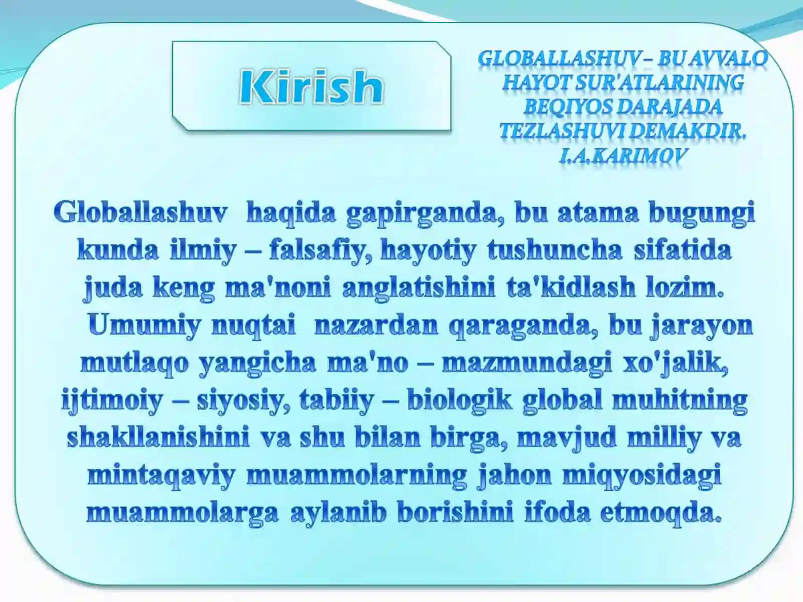 Glloballashuvning shart-sharoitlari,mafkuraviy jarayon tushunchasi 3