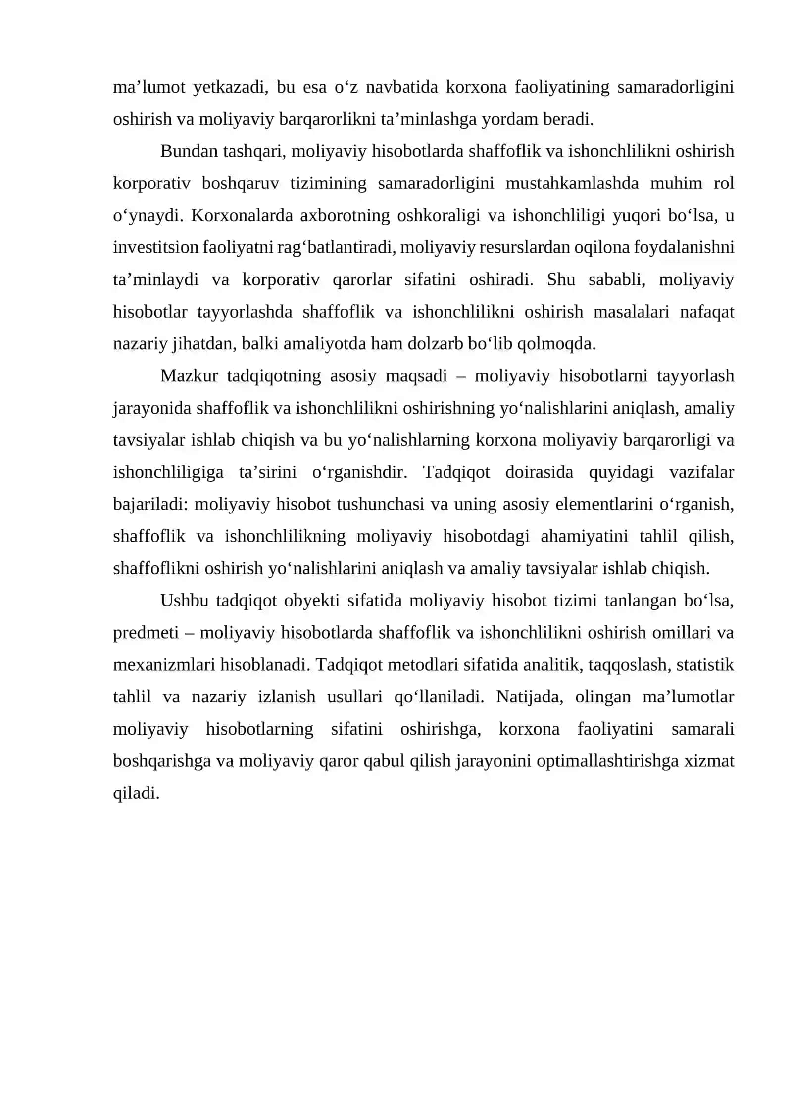 MOLIYAVIY HISOBOTNI TAYYORLASHDA SHAFFOFLIK VA ISHONCHLILIKNI OSHIRISH YO'NALISHLARI 3