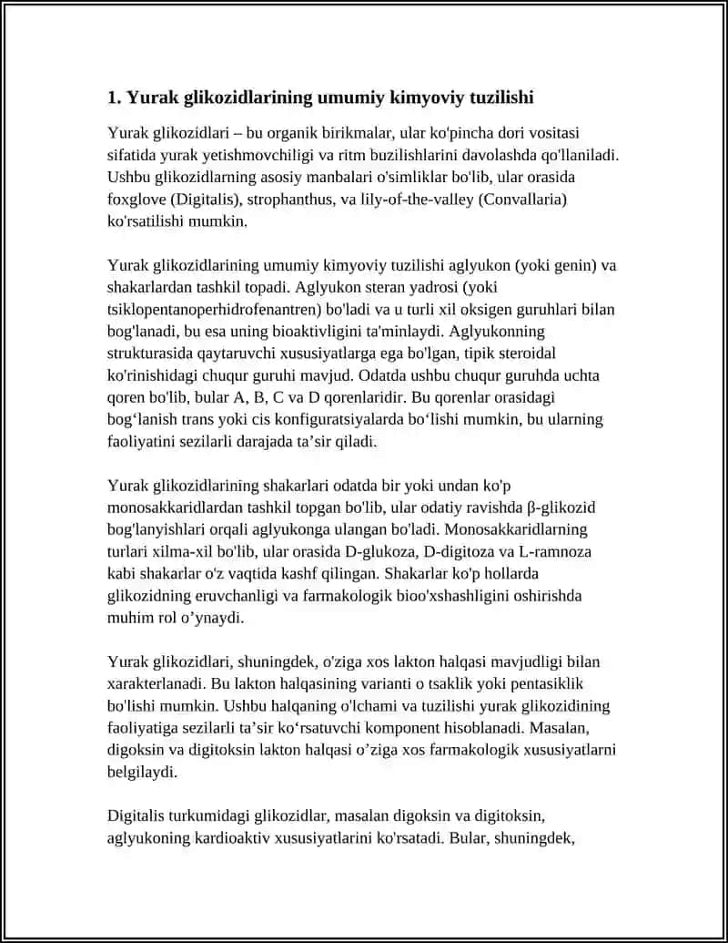 Yurak Glikozidlarining Kimyoviy Tuzilishi 3