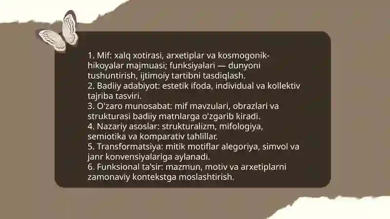 Mif va badiiy adabiyot munosabatlari 3