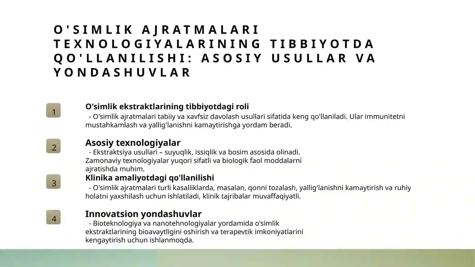 O'simlik ajratmalari texnologiyasi va tibbiyot 3