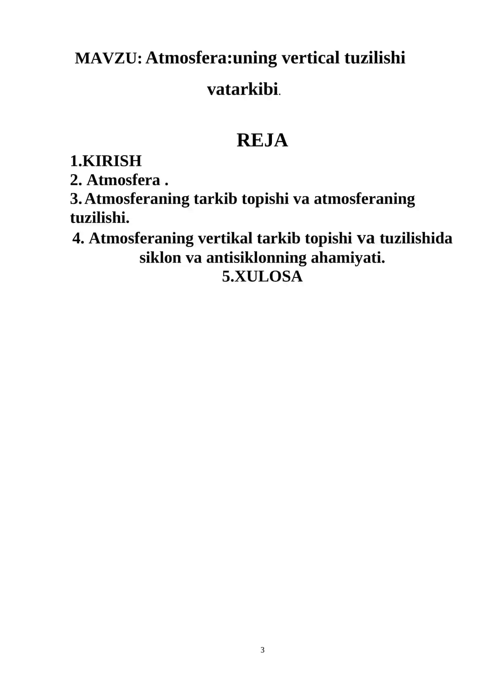 Аtmоsfеrа:uning vertical tuzilishi vatarkibi 3