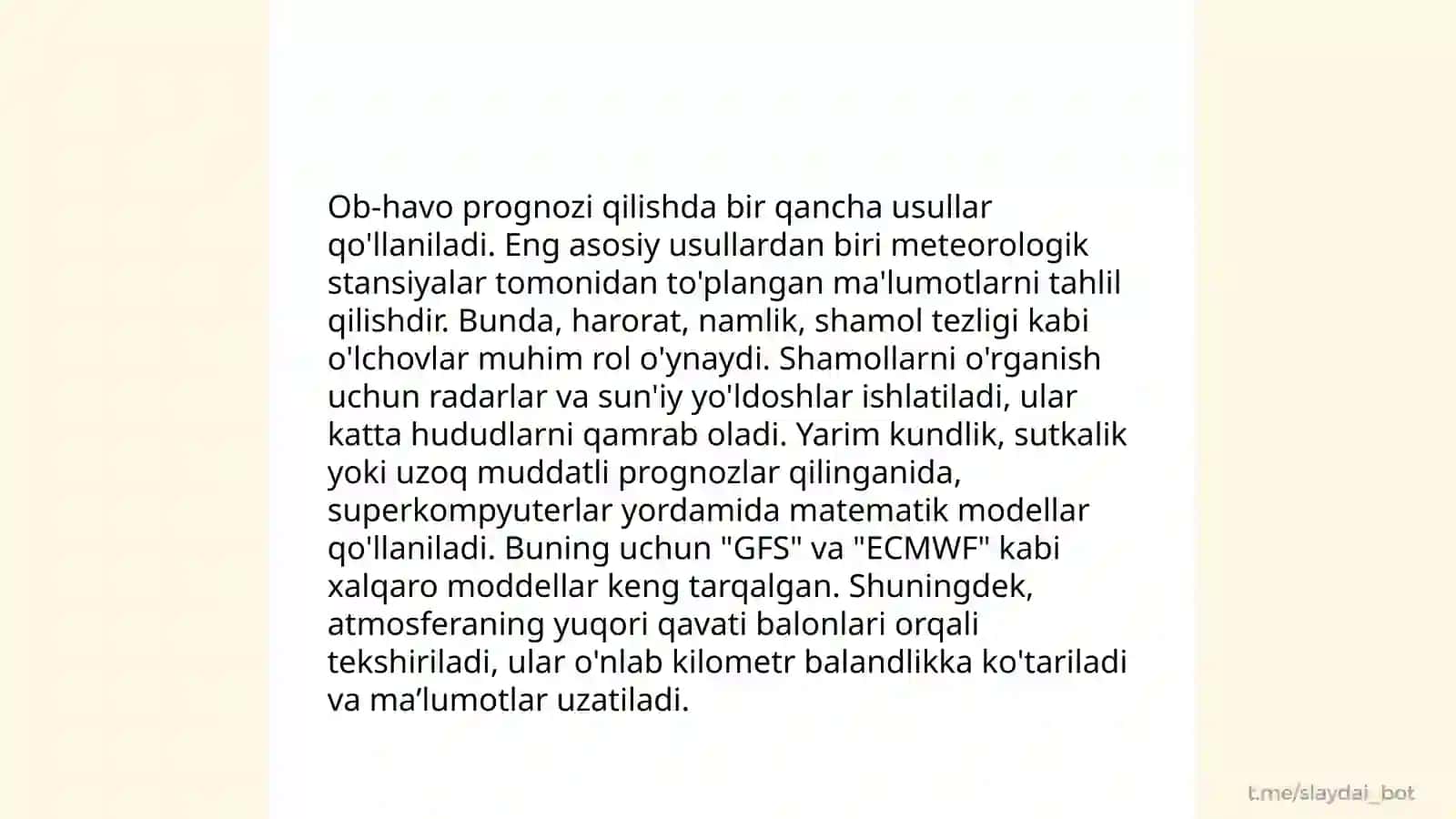 Ob-havo prognozi usullari 3