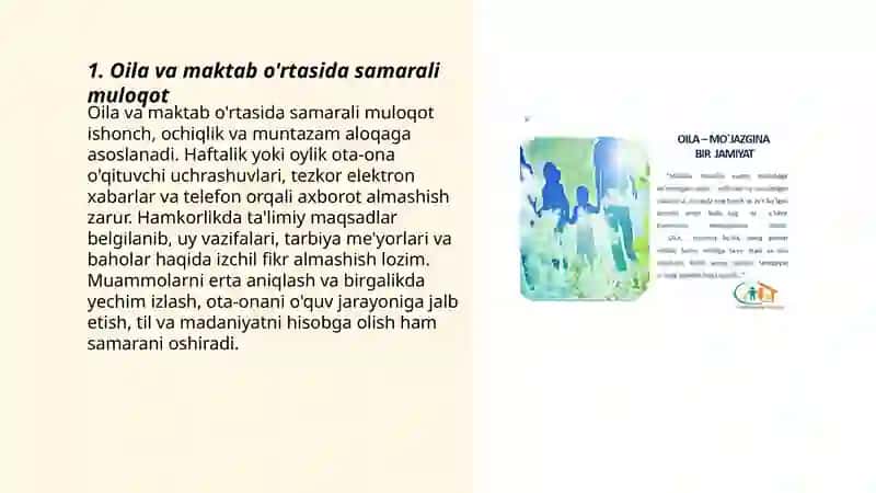Ta'lim-tarbiyada oila va maktabning o'zaro ta'siri 3