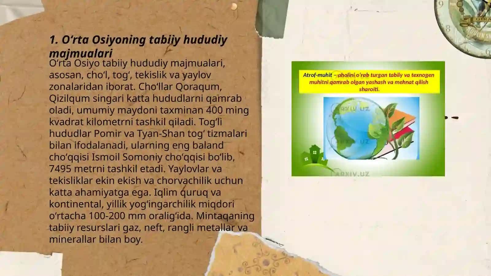 Oʻrta Osiyo tabiiy hududiy majmualari va ularning vertikal tuzilshi 3