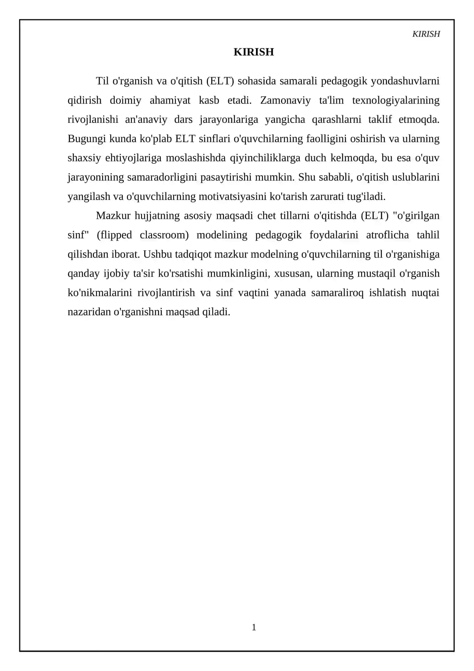 The Pedagogical Benefits of the Flipped Classroom model in ELT 3