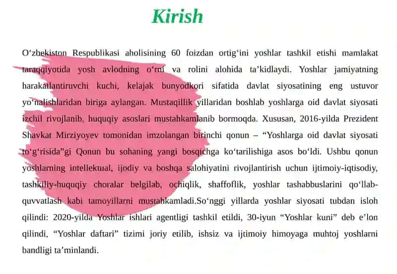 O‘zbekistonda yoshlar siyosati sohasidagi yutuqlar 3