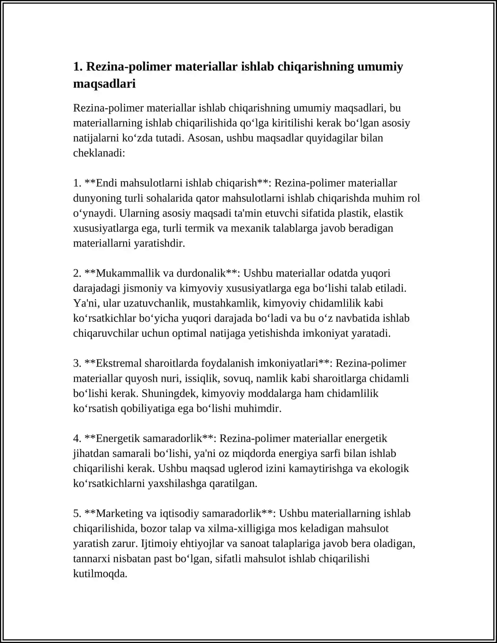 REZINA-POLIMER MATERIALLARNI ISHLAB CHIQARISHNING MAQSAD VA VAZIFALARI 3