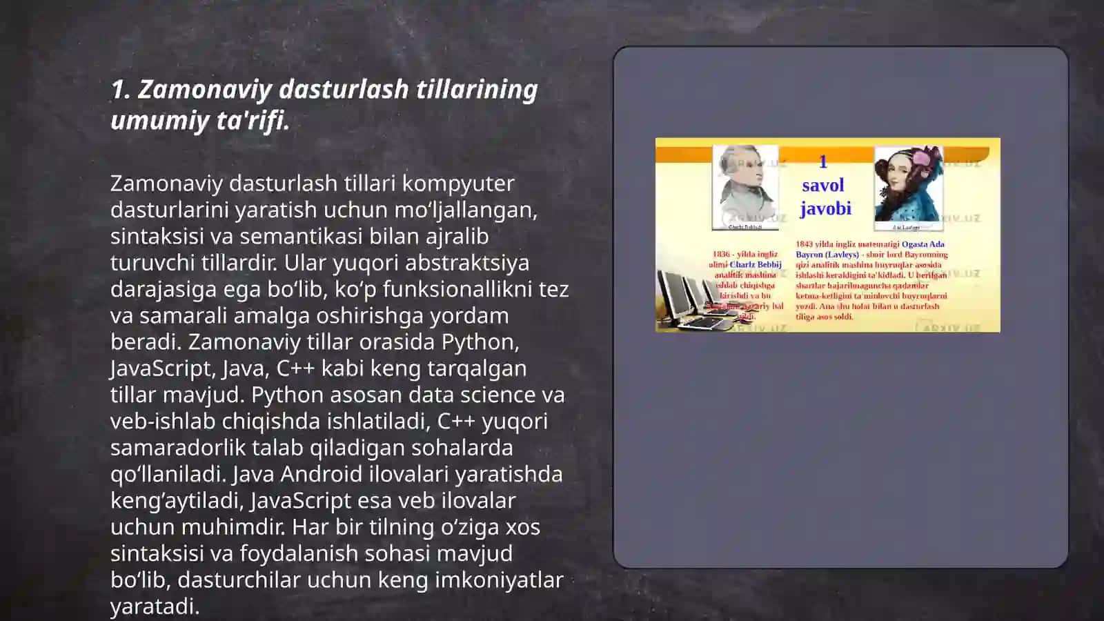 Zamonaviy dasturlash tillari tahlili 3
