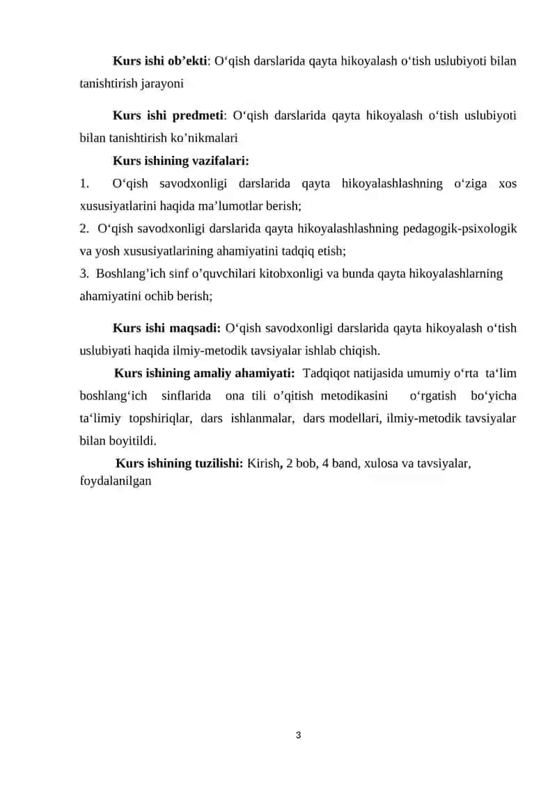OʻQISH SAVODXONLIGI DARSLARI 3