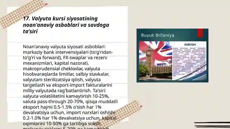 Buyuk Britaniya va Shimoliy Irlandiya birlashgan qirolligi iqtisodiyoti Jahon mamlakatlari bilan olib borayotgan iqtisodiy munosabatlar 3