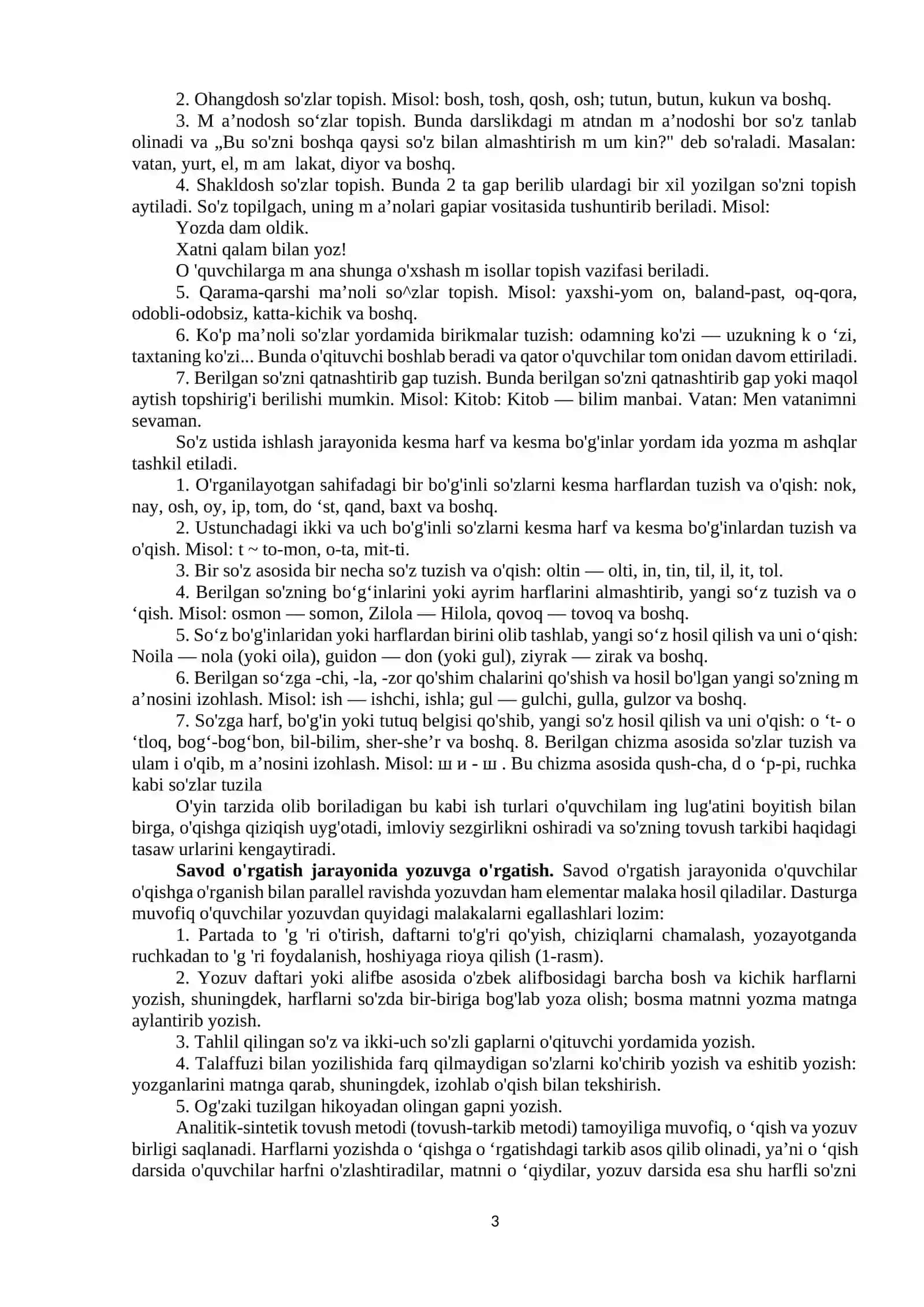 Savod O‘rgatish Davrida Yozuvga O‘rgatish 3