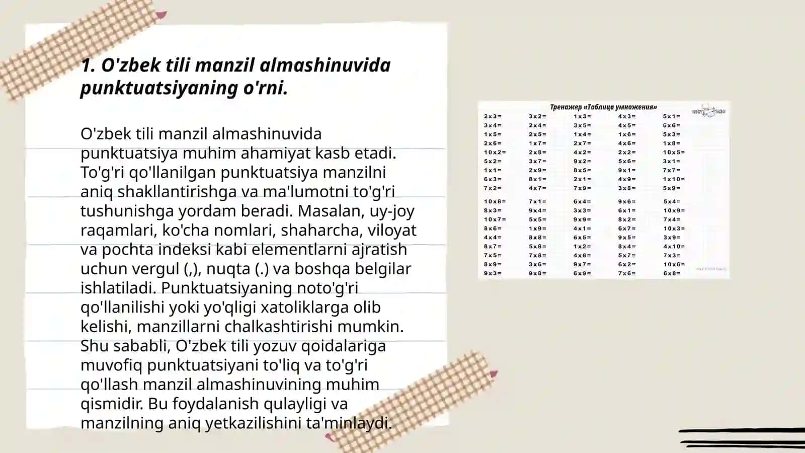 Punktuatsion tahlil ko'rinishidagi yozma yozma ishlarni bajarish 3