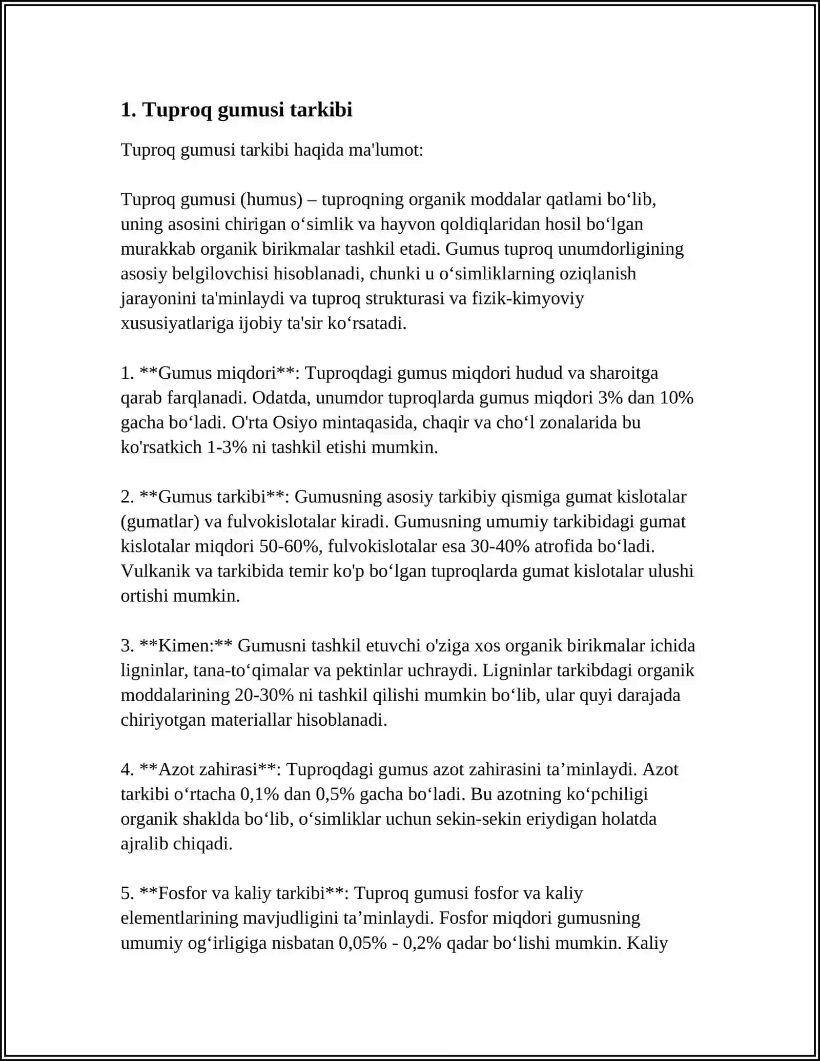 TUPROQ GUMUSI VA UNUMDORLIGI 3