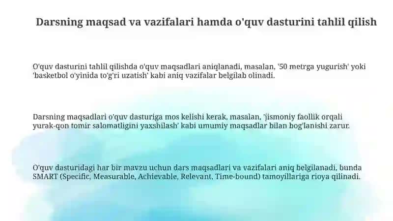 Jismoniy tarbiya darslarini rejalashtirish va tayyorlash jarayonlari 3