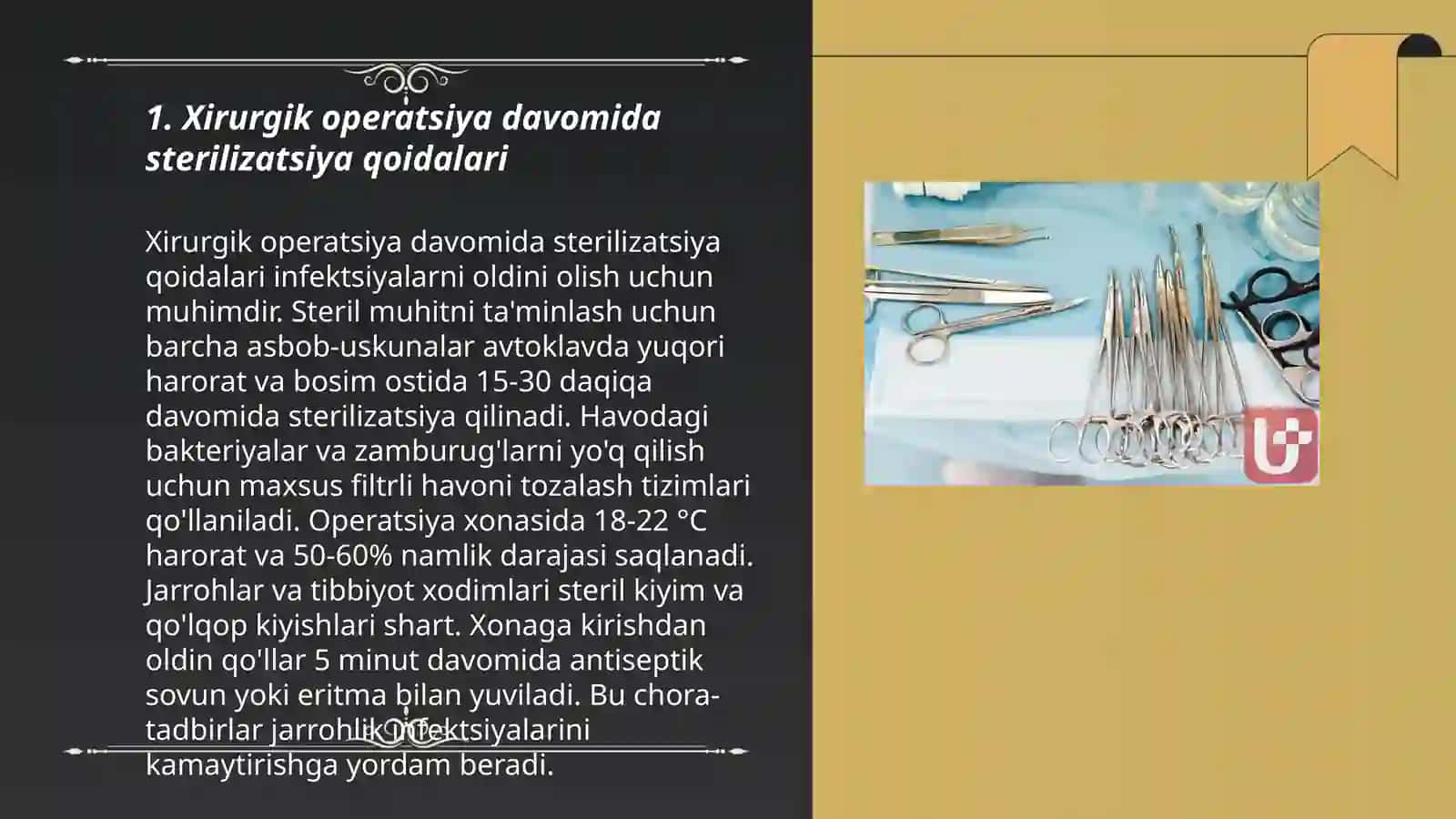 Xirurgik operatsiyalarni o'tkazish qoidalari 3