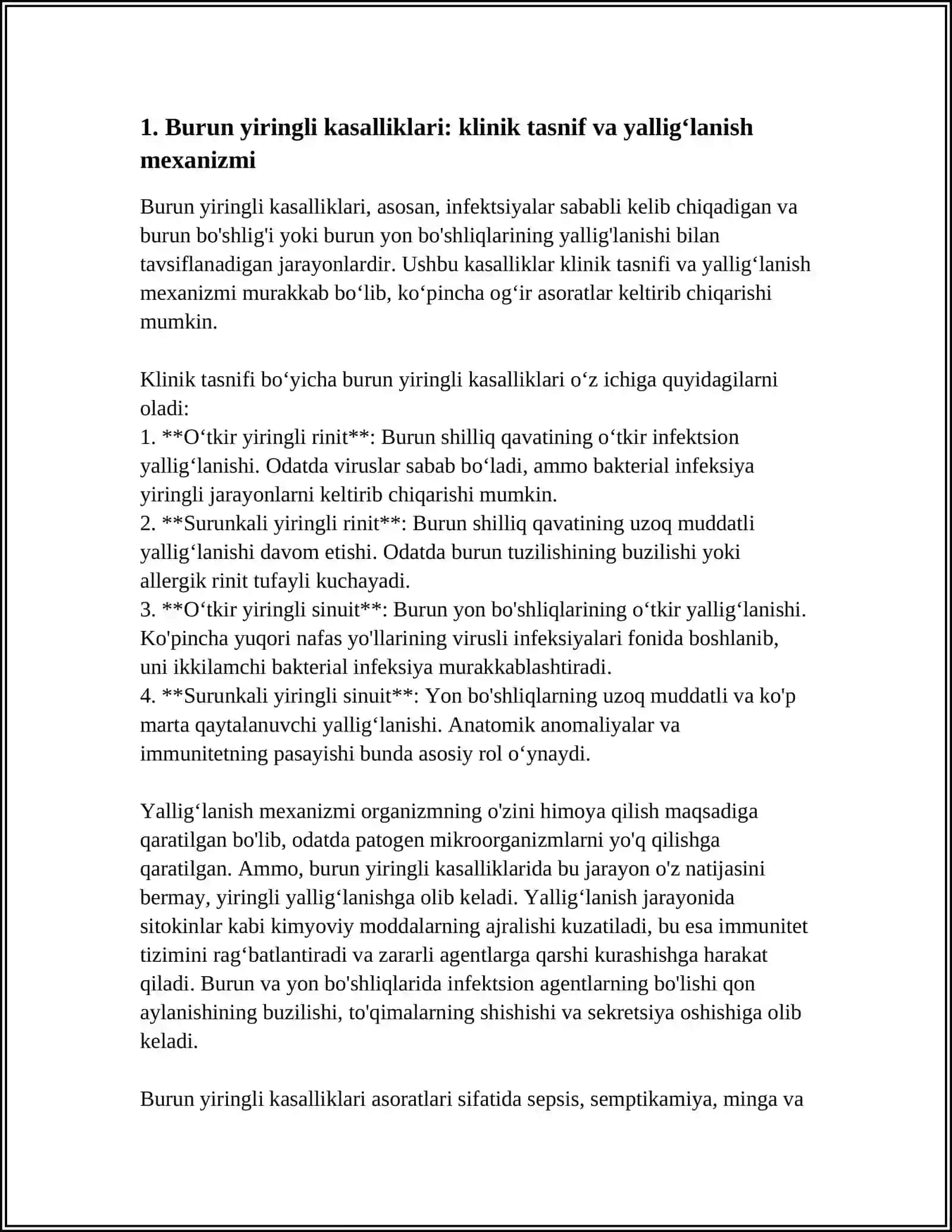 BURUN YIRINGLI KASALLIKLARI ASORATLARI SEPSIZ SEMTIKAMIYA MININGIY VA MIYA APSESLARI 3