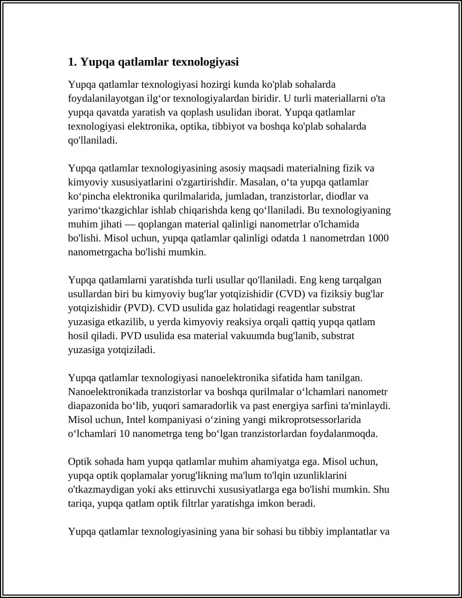 YUPQA QATLAMLARINING TUZILISHI VA XOSSALARI 3
