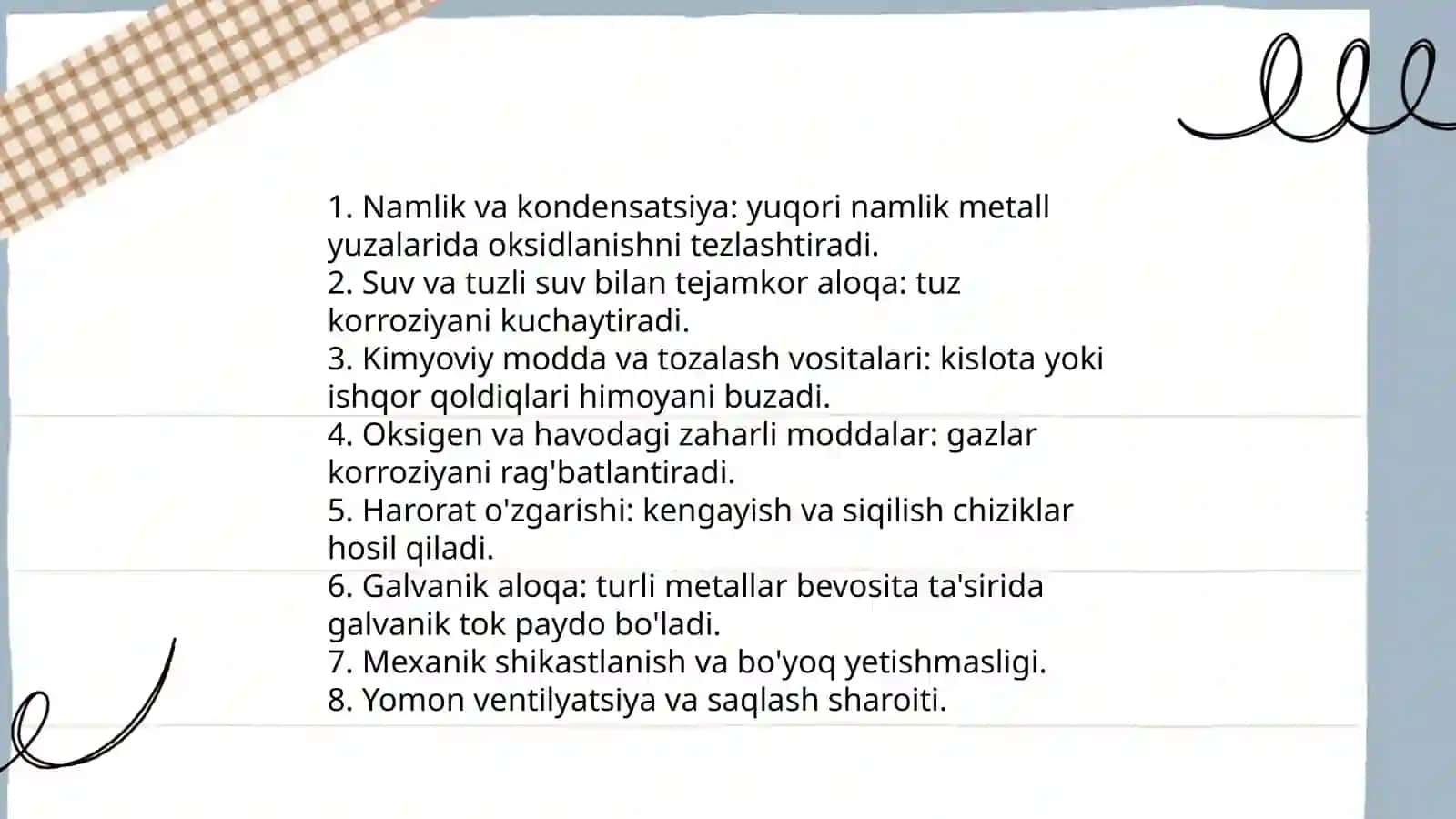 Uy sharoiti metallar korroziyasini oldini olish 3