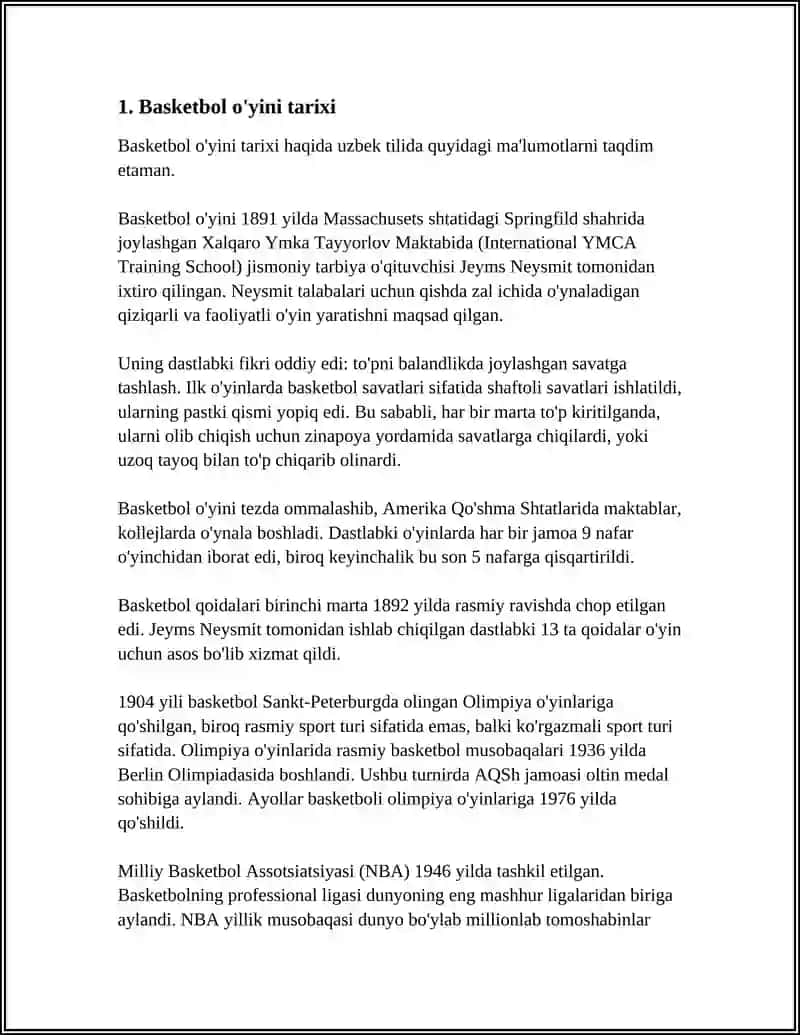 SPORT O'YINLARI. BASKETBOL MUSOBAQA VA HAKAMLIK QOIDALARINI 3