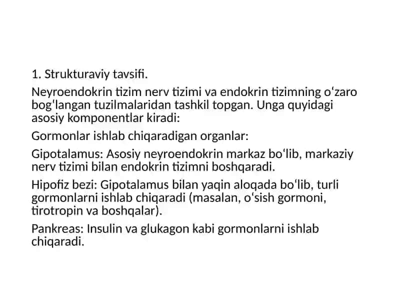 Neyroendokrin tizimning  struktur funksional tafsifi 3