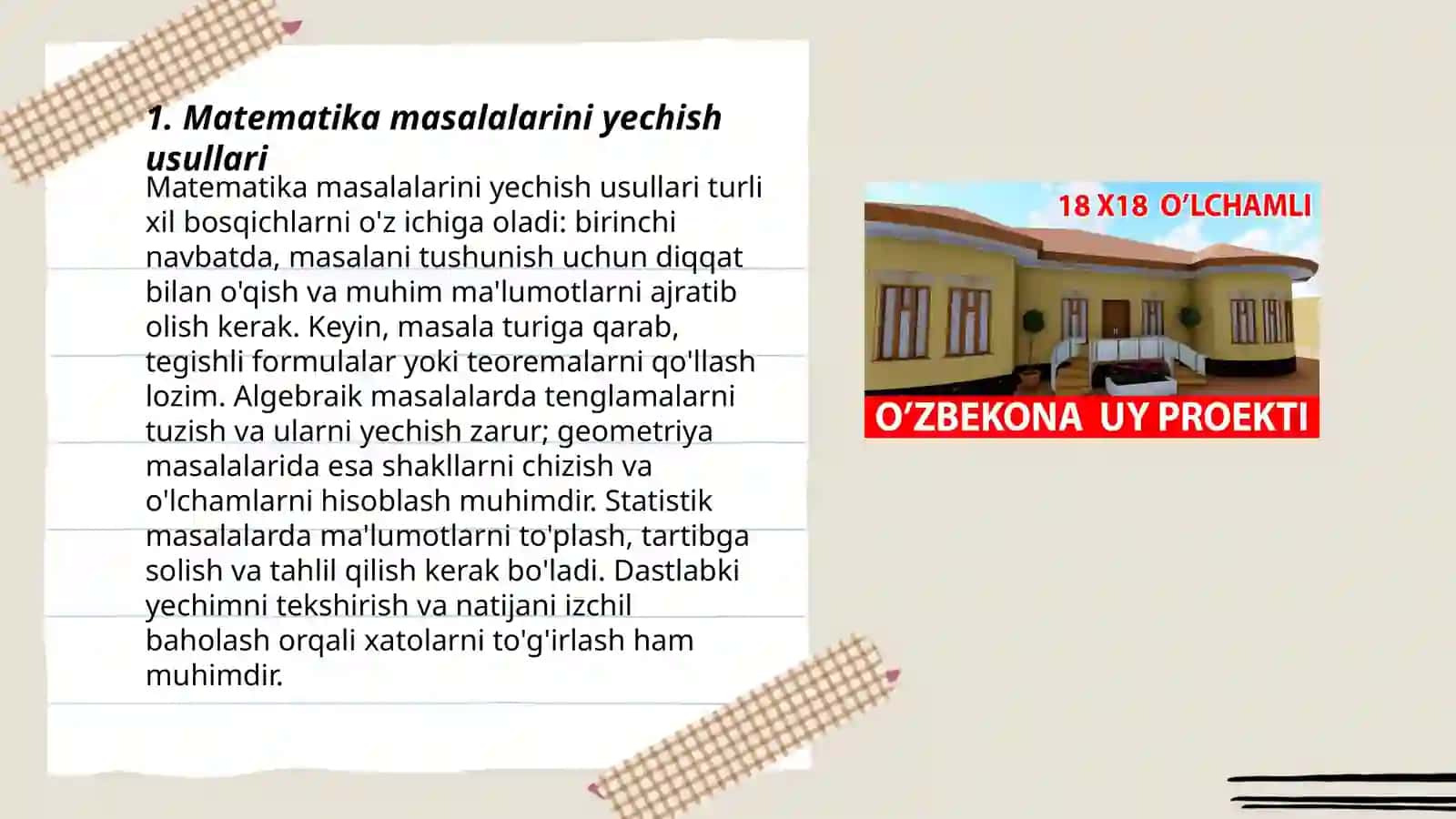 Matematika masalalarini yechish usullari 3