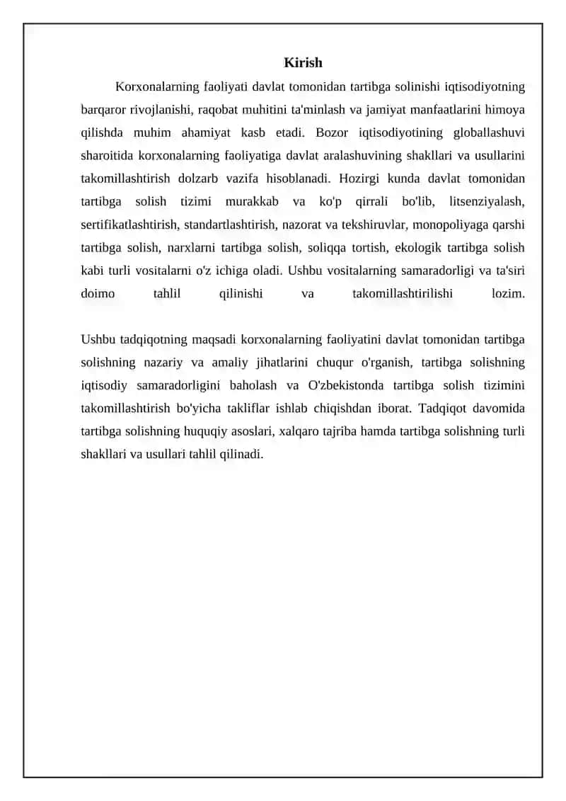 Korxonalar faoliyatini davlat tomonidan tartibga solish 3