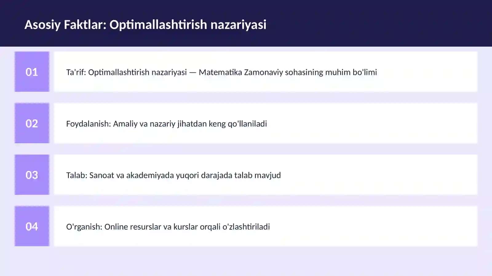 Optimallashtirish nazariyasi 3