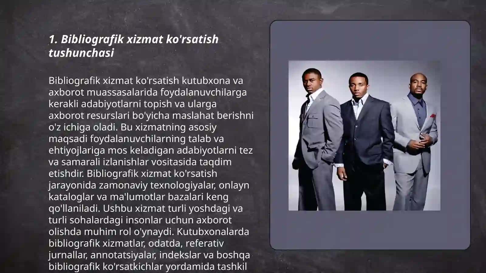 Bibliografik xizmat ko'rsatish tushunchasi va asosiy turlari 3