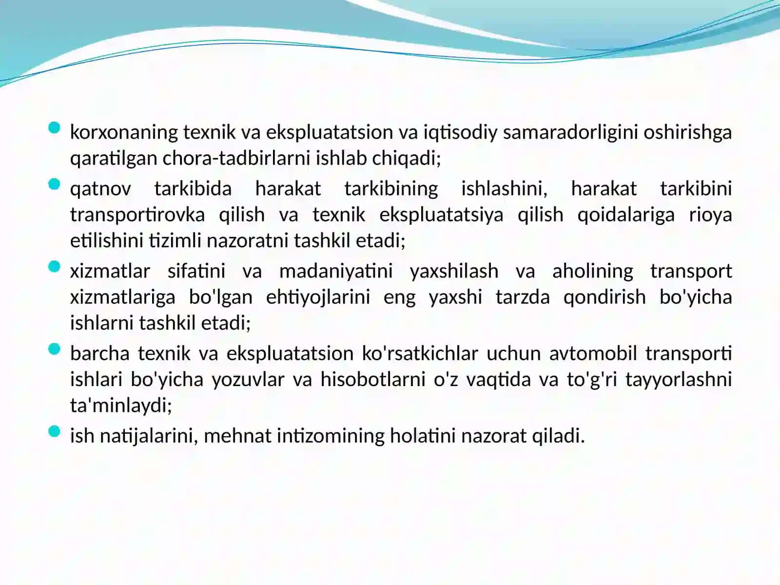 MASTER-USTALAR, MUHANDIS TEXNIK XODIMLAR VA BOSHQARUVCHI PERSONALGA KVALIFIKATSION TALABLAR TAVSIYALAR 3