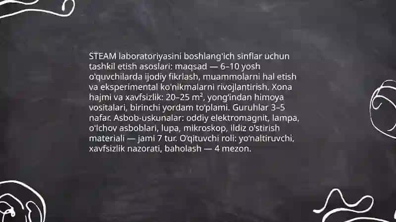 Boshlang'ich ta'limda STEAM labaratoriyalari tashkil etish 3