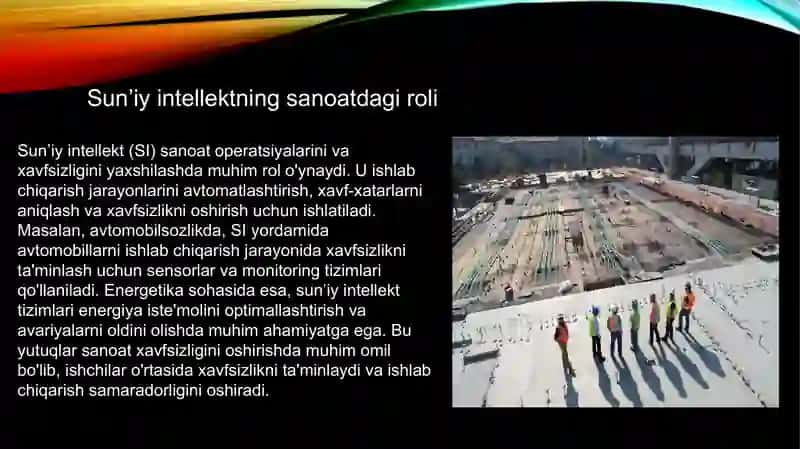 SUNʼIY INTELLEKTDAN SANOAT OPERATSIYALARINI VA SANOAT XAVFSIZLIGINI AMALGA OSHIRISHDA FOYDALANISHI 3