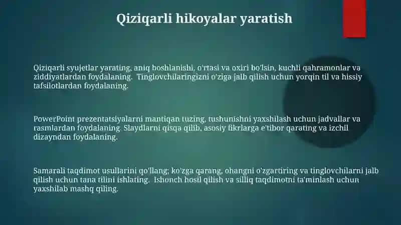 Taqdimotlar bilan ishlash ( Power Point) 3