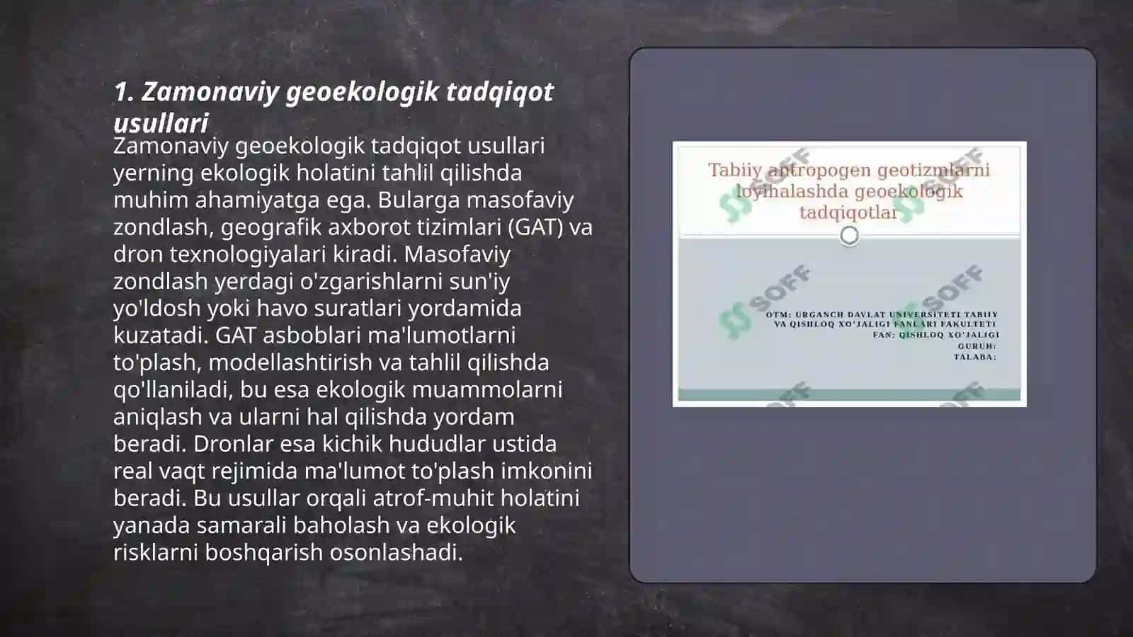 Zamonaviy geoekologik tadqiqot usullari 3