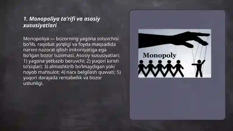 Monopoliya va uning turlari 3