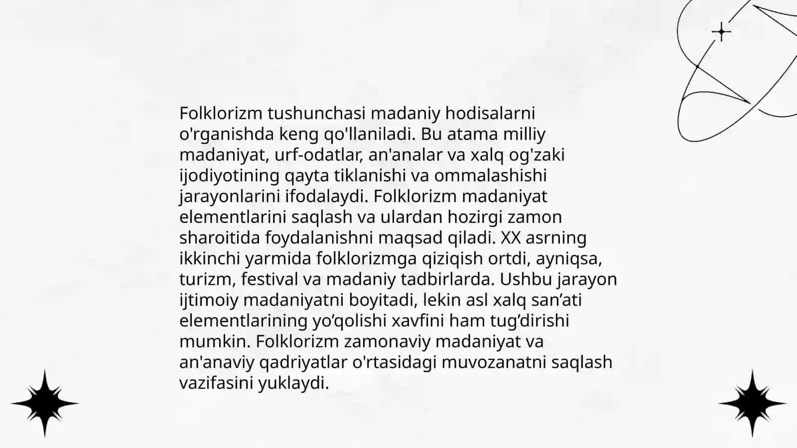 Folklor va badiiy adabiyot munosabatlari Folklorizm tushunchasi 3