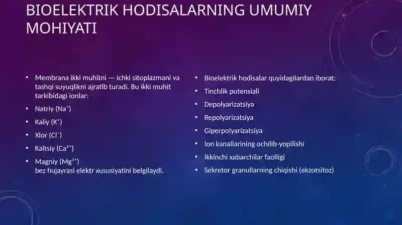 Qo‘zg‘aluvchan to‘qima (bezlarda)larda bioelektrik hodisalar (kengaytirilgan ilmiy matn) 3