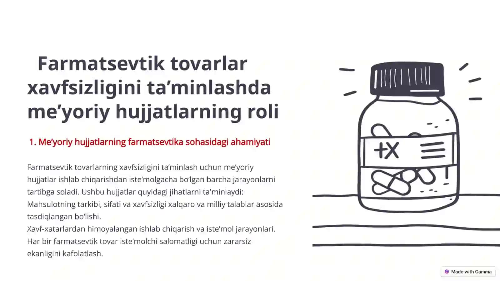 Farmatsevtik Tovarlarning Xavfsizligini Ta'minlash To'g'risida Gi Me'yoriy Hujjatlar 3