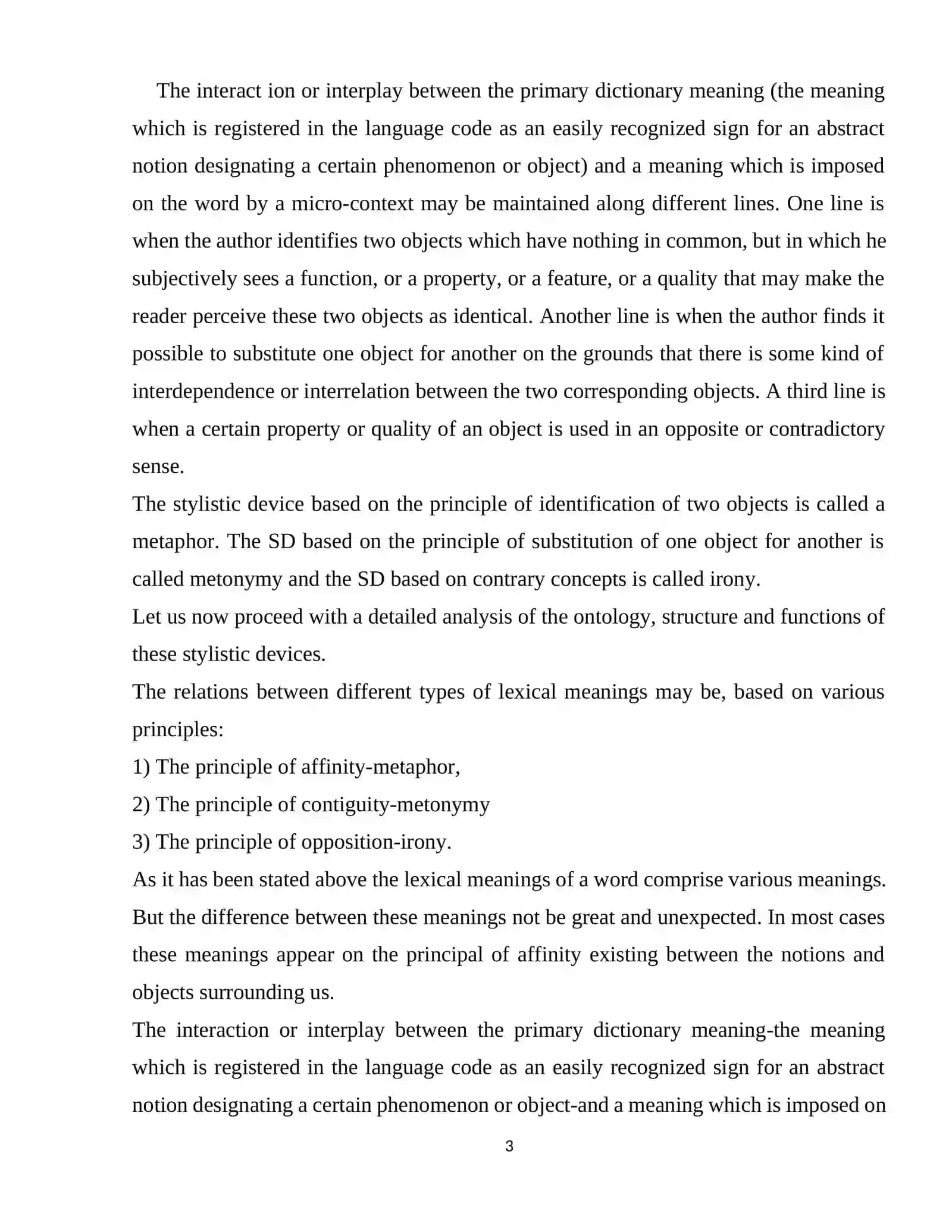 INTERACTION OF PRIMARY AND DERIVATIVE LOGICAL MEANINGS 3