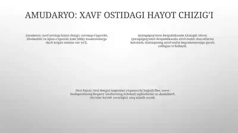 Qoraqalpoģiston Respublikasida Ekalogik Ahvol 3