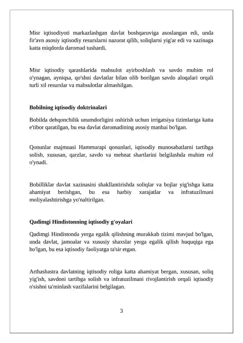 Qadimgi sharq davlatlari iqtisodiy ta’limotlari 3