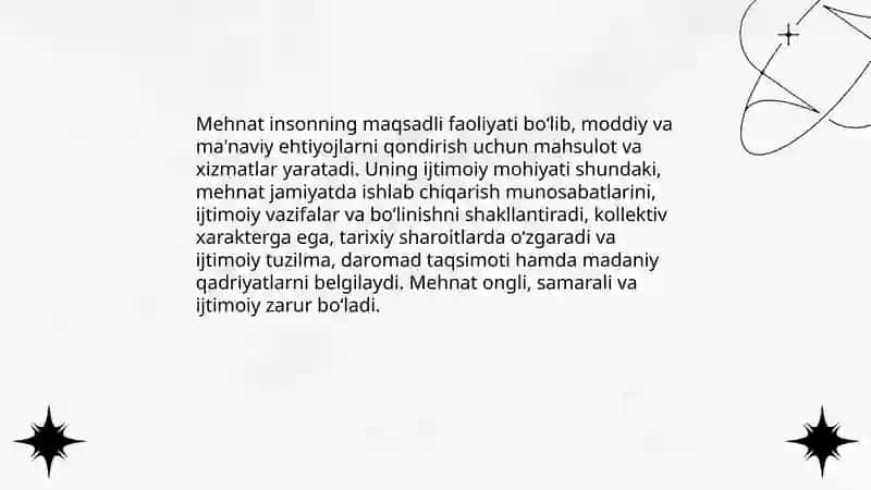 Mehnatning ijtimoiy mohiyati va uning asosiy xarakteristikalari 3