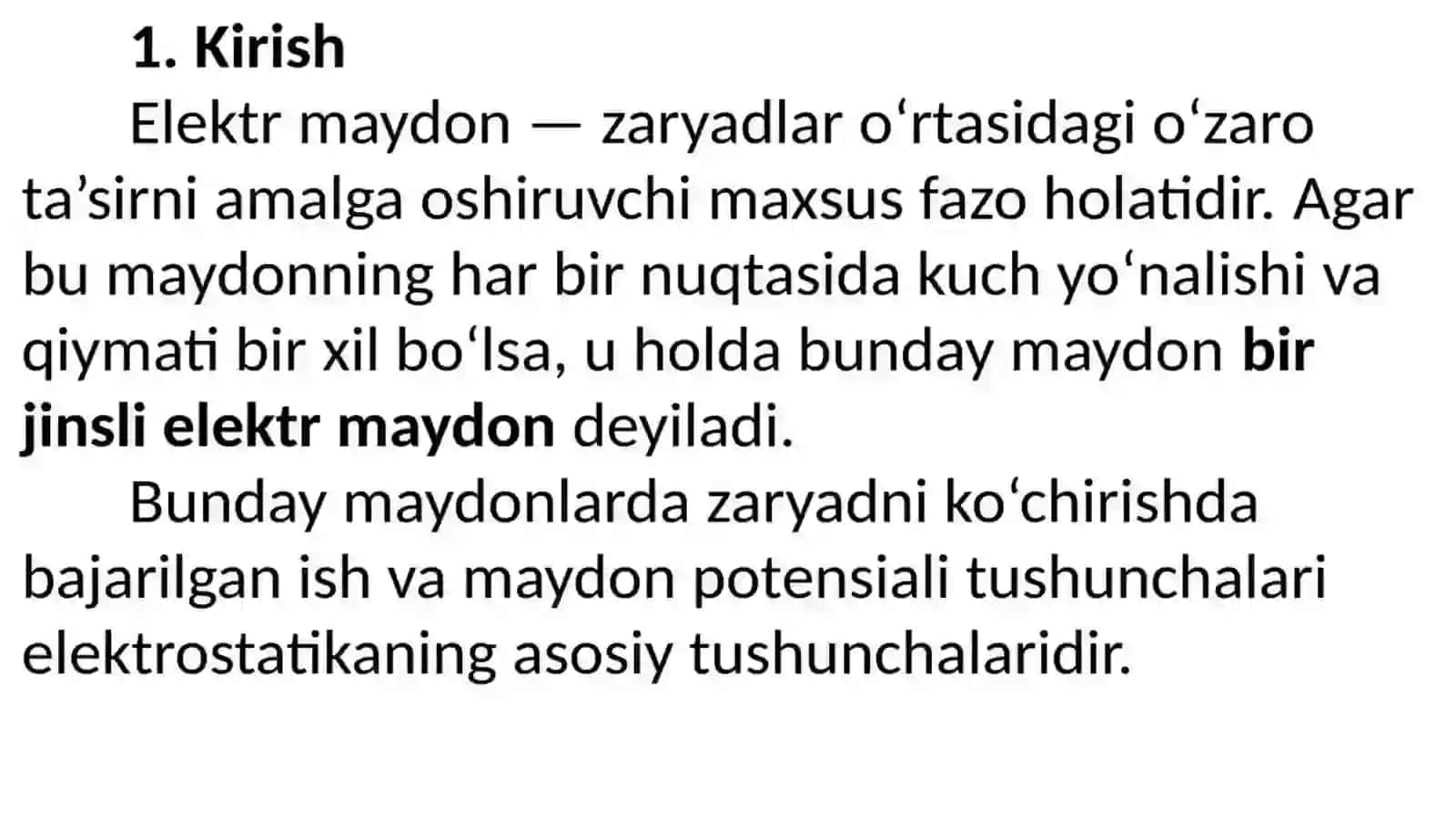 Elektr maydon kuchlanganligi oqimi. Maydonida patensiali 3