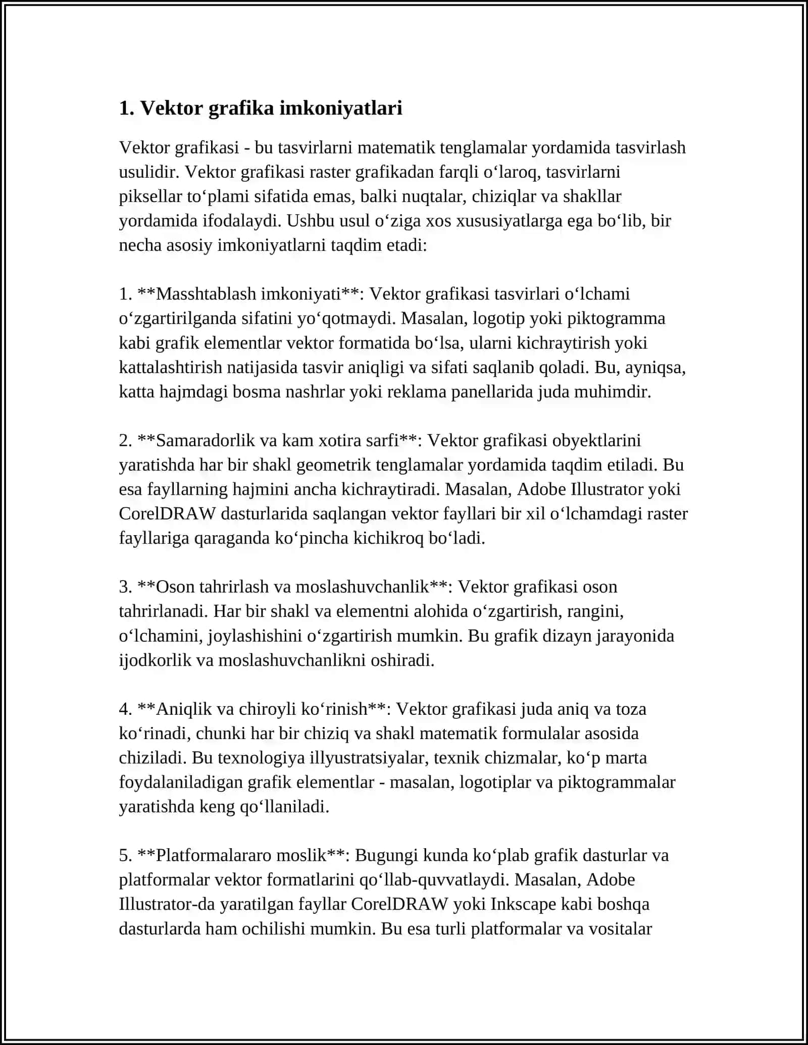 CORELDRAW DASTURI XUSUSIYATLARI 3