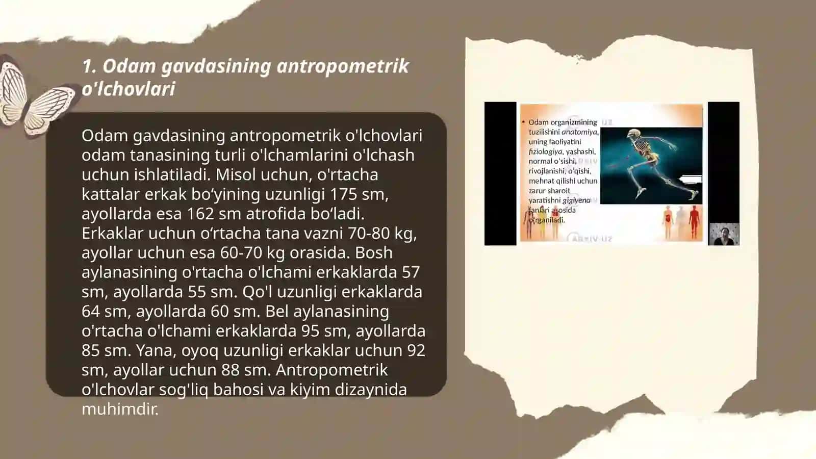Odam gavdasining oʼlcham va shaklini belgilovchi oʼlcham belgilarining umumiy haraktiristikasi 3