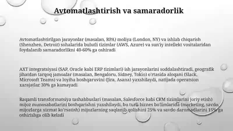 Avtomatlashtirish va Samaradorlik Dasturiy Ta'minoti 3