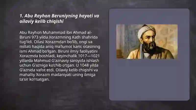 Abu Rayhon Beruniyning hayoti va ijodi 3