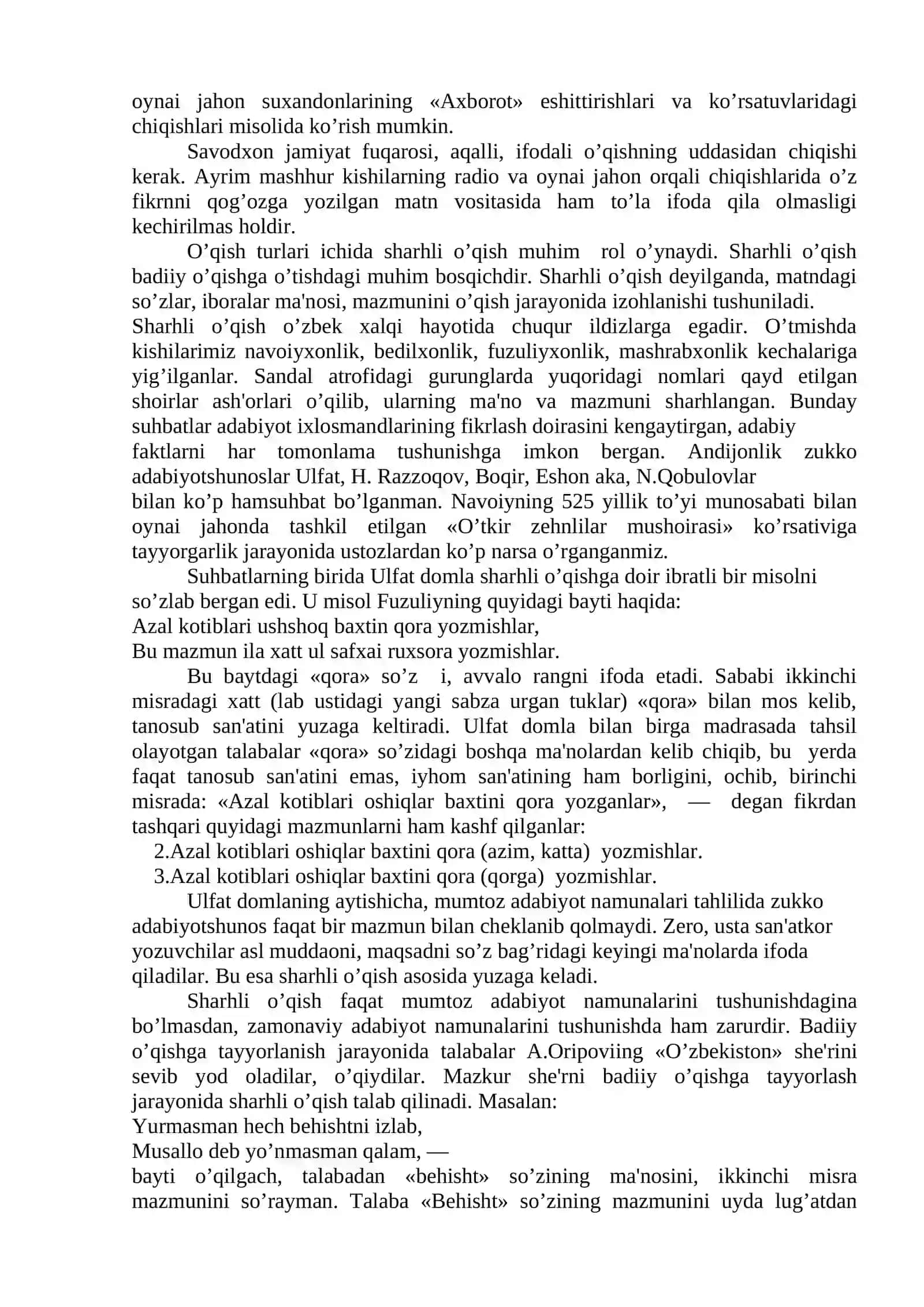 BADIIY O’QISH ASOSLARI 3